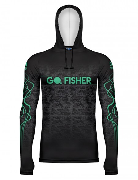 Camiseta de Pesca Masculina com Capuz Camuflado - GOCPZ 01 - GG