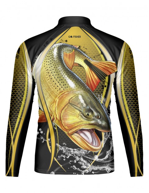 Camiseta de Pesca infantil Go Fisher Action UV Dourado - GO 09