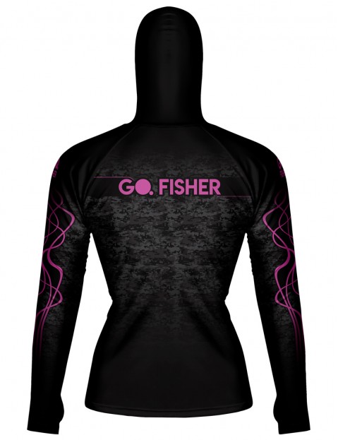 Camiseta de Pesca Feminina com Capuz Camuflado - GOCPZF 01