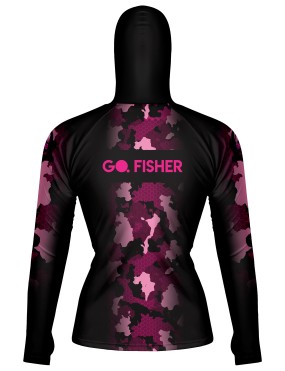 Camiseta de Pesca Feminina com Capuz Camuflado - GOCPZF 04