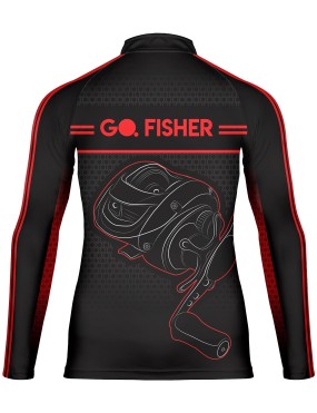 Camiseta de Pesca Go Fisher Action UV Carretilha - GF 10