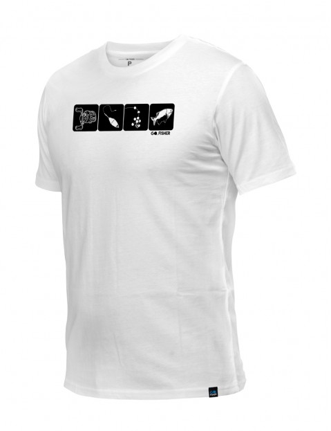 Camiseta Go Fisher casual 100% algodão - Tamba - Branca