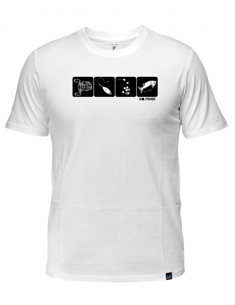 Camiseta Go Fisher casual 100% algodão - Tamba - Branca