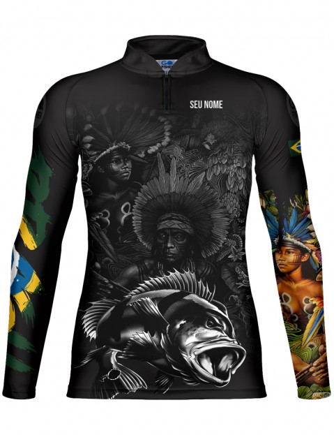 Camiseta De Pesca Go Fisher UV50+ Nativa - Personalizada